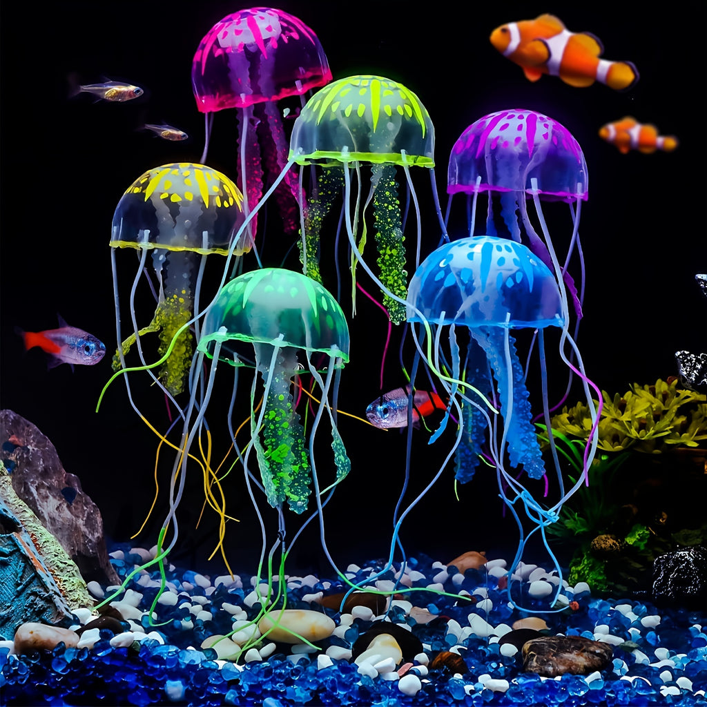 Glowing Silicone Fake Jellyfish Artificial Ornaments For Aquarium Fish Tanks Landscaping Decoration