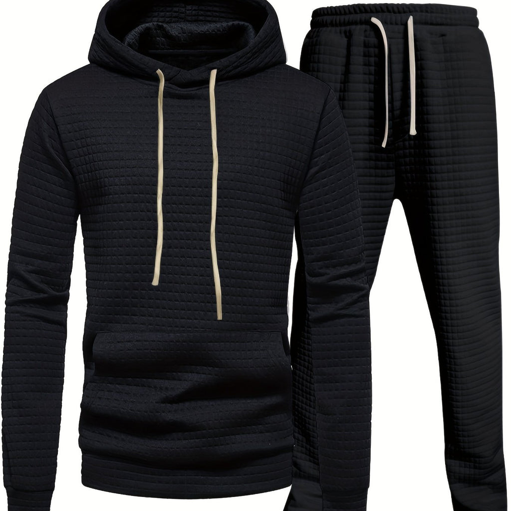 Two-Piece Waffle Jogging Training Sweatsuit Set