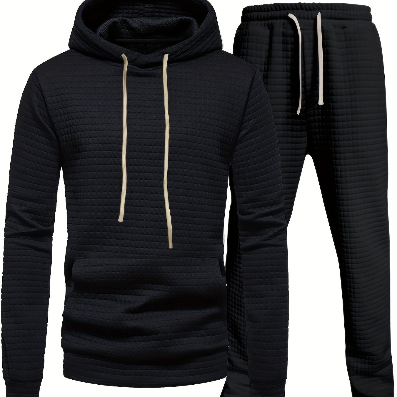 Two-Piece Waffle Jogging Training Sweatsuit Set