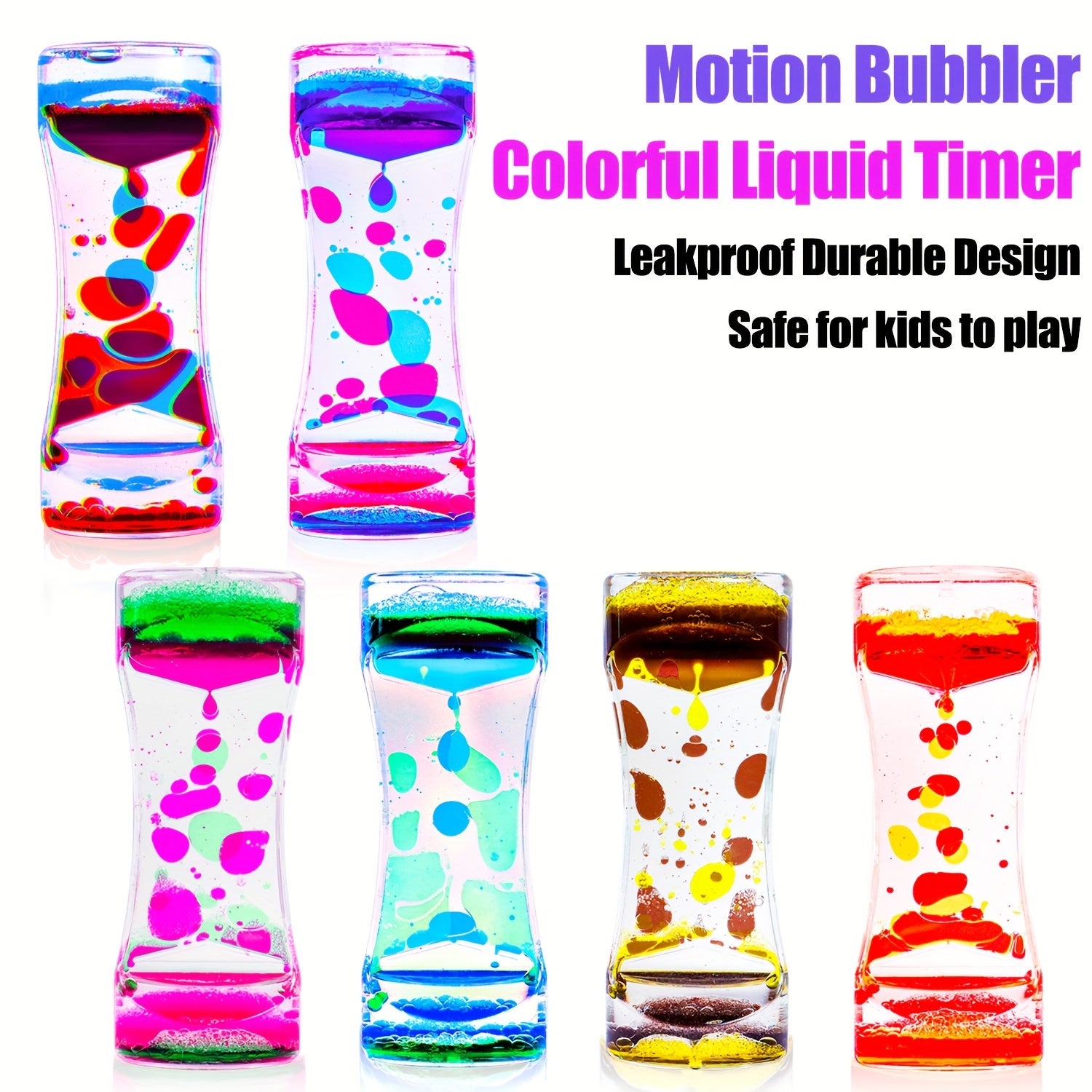 Liquid Motion Bubbler Sensory Toys - Calming Fidget Toys with Mesmerizing Visual Effects for Adults and Kids - Perfect Party Favors, Classroom Rewards, Christmas Stocking Stuffers and Goodie Bag Fillers