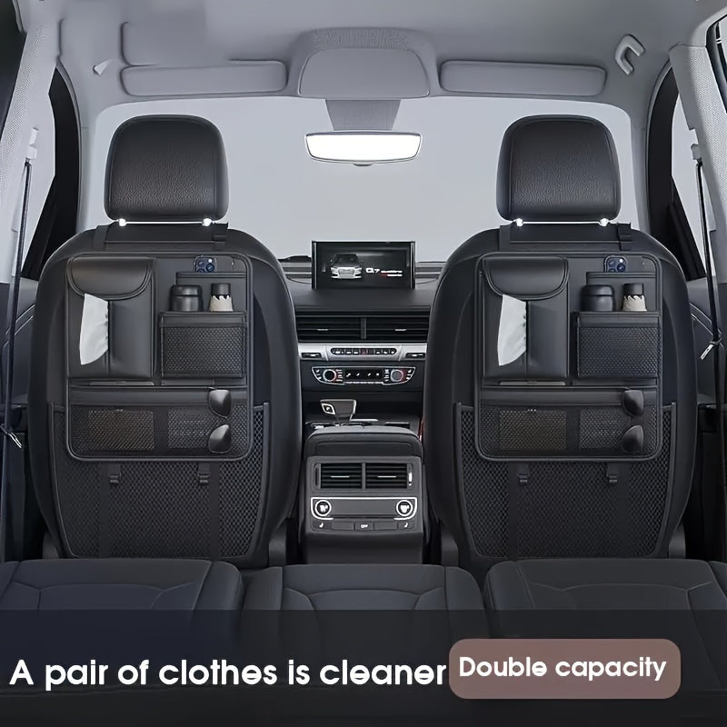 Universal Car Back Seat Organizer, Multipurpose Seat Storage Bag,Car Tissue Box Water Cup Holder Sundry Storage for Travel Accessories and Kids, Toys
