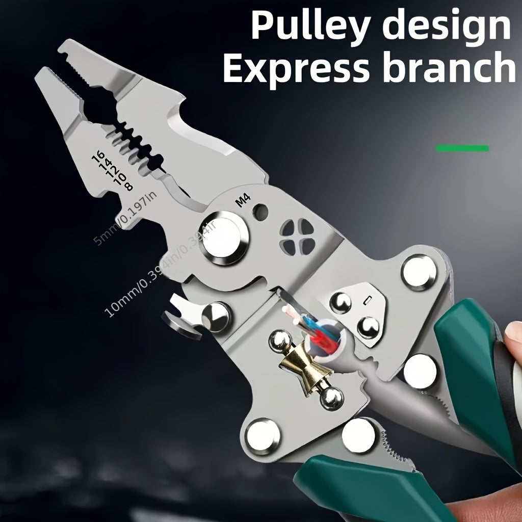 1pc Heavy-Duty Industrial Wire Stripping Pliers -
