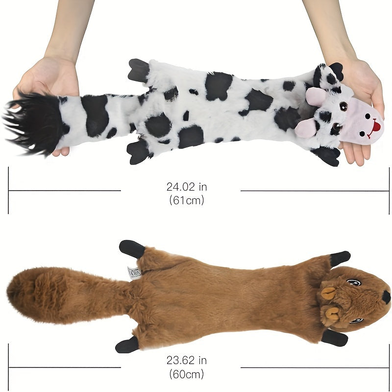 5 Pack Large Dog Squeaky Toys - Soft Plush Crinkle Toys with No Stuffing,