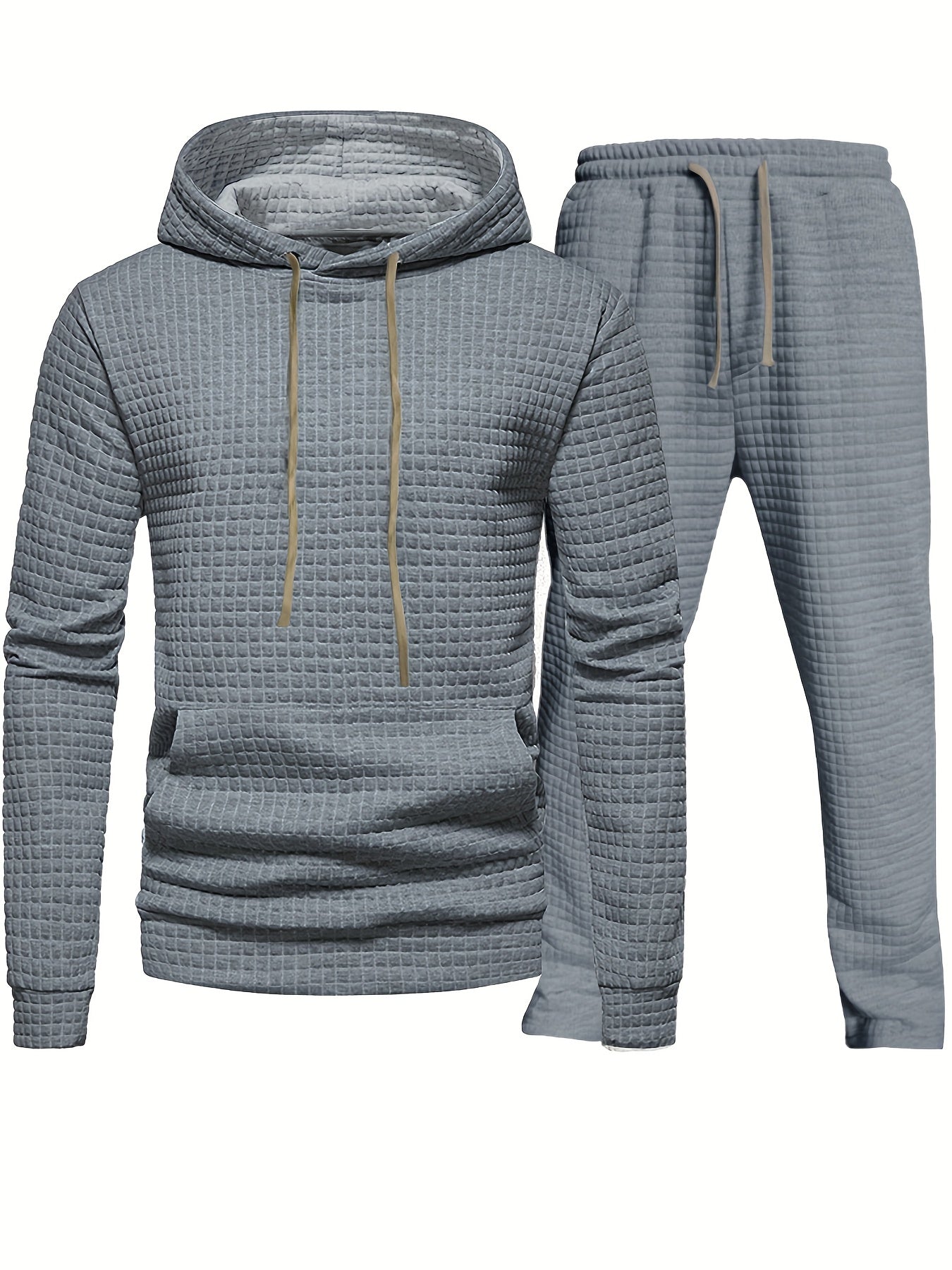 Two-Piece Waffle Jogging Training Sweatsuit Set