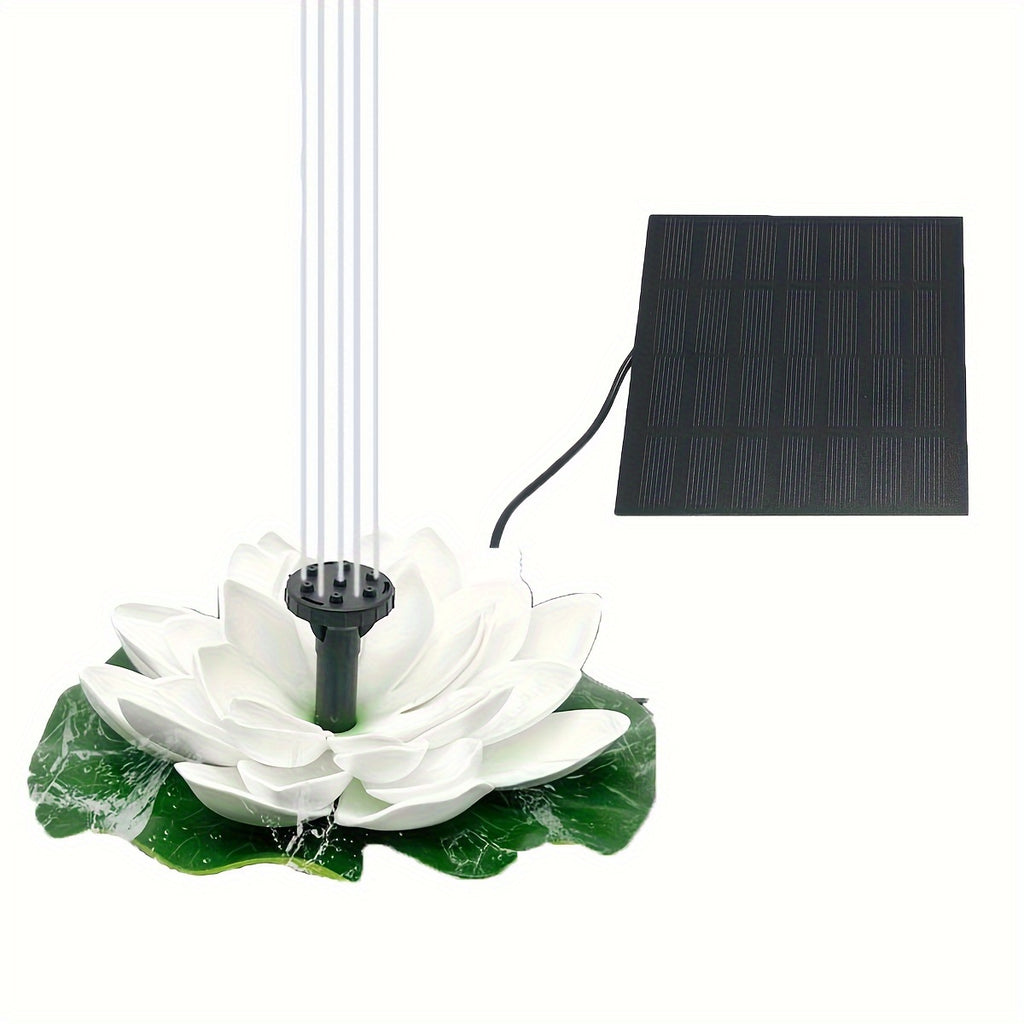 1 Set 1.5W Solar Lotus Fountain Pump, 3m/118 Inch Split Extension Cable, Upgraded To 8 Solar Fountain Nozzles, Suitable For Bird Bath, Bird Bath Drinking Water Pool, Pond And Garden Decoration Water Features (Battery Free)
