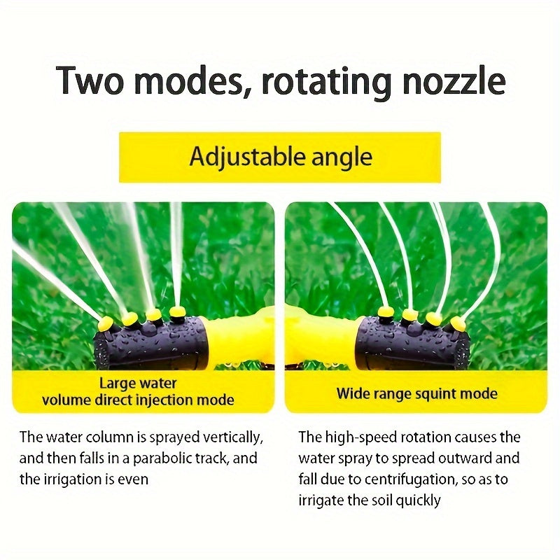 360° Universal Rotating Sprinkler Head - Automatic Watering Device with Adjustable Coverage - Durable Plastic Material, Easy Installation, and Versatile Lawn and Garden Irrigation Solution