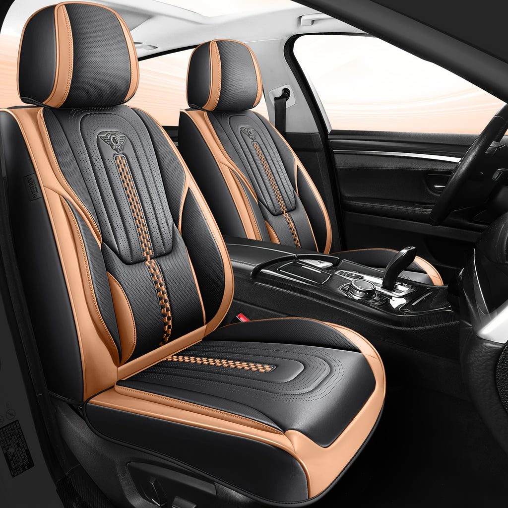 Red Rain PU Leather Car Seat Cover Breathable Universal Car Seat Covers For Front And Rear Seats 13pcs Automotive Seat Cushion Cover Fit Car Truck SUV Van