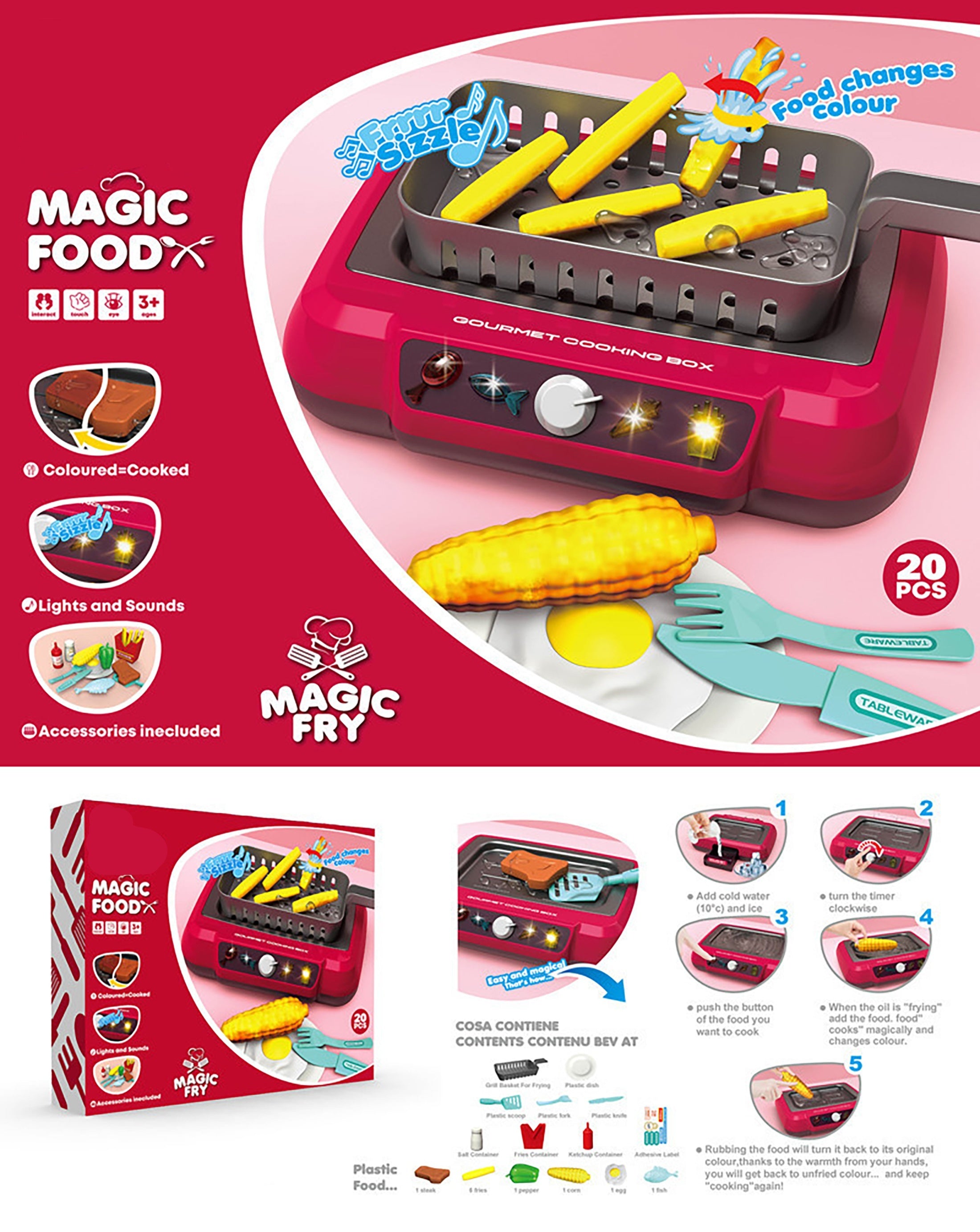Grassland Camping Children'S Cooking Kit Toys Sound And Light Simulation Barbecue Grill,