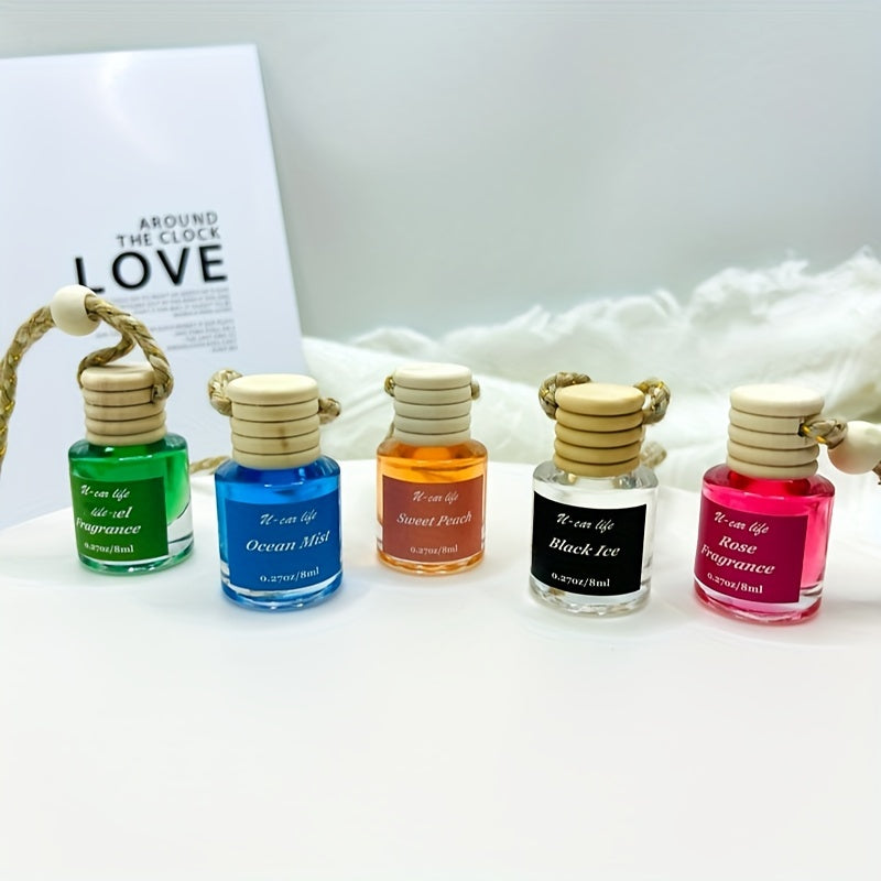 1PC Car Air Fragrance Oil Diffuser, Car Air Freshener, Car Oil Air Freshener, Car Oil Diffuser, Wood Automotive Air Fresheners, Long Lasting Car Air Freshener 8ml