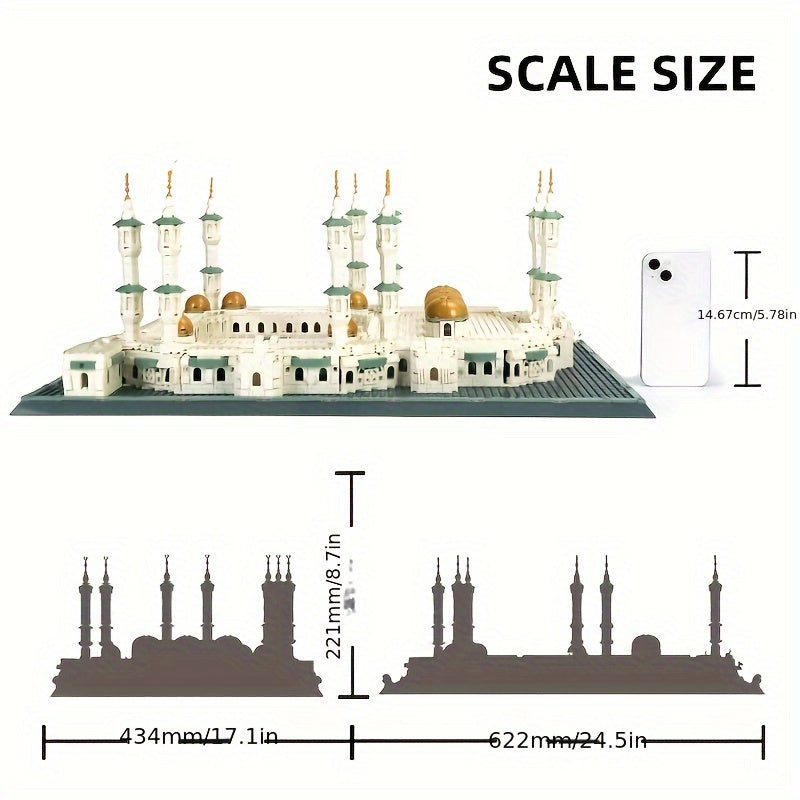 2291pcs Architecture Series Bricks Sets The Great Mosque Of Mecca Model Building Blocks Classic Educational Toys Gifts Collection