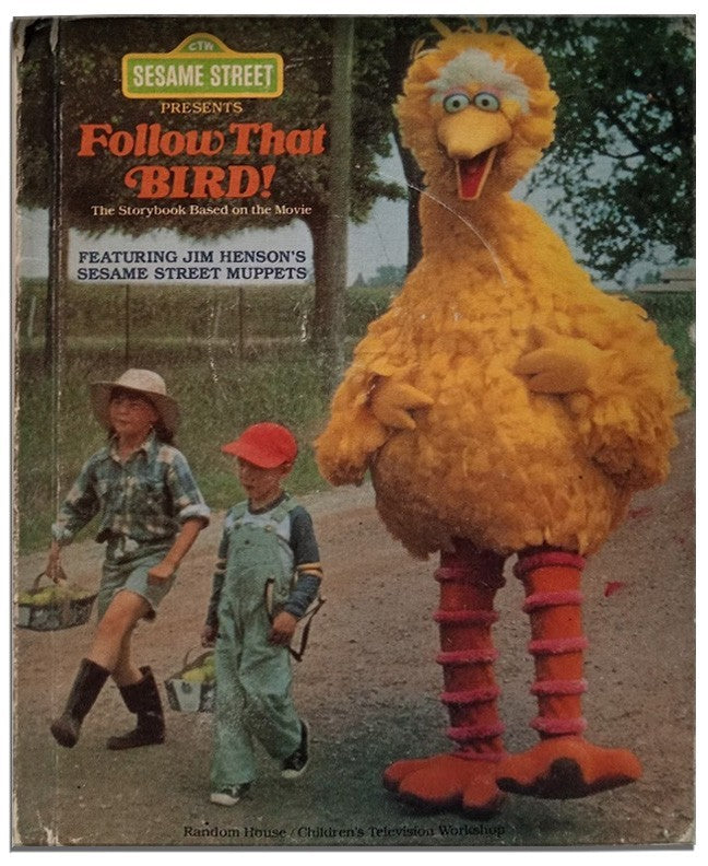 Vintage 1985 Sesame Street Follow That Bird! Hardcover Book Random House  b34